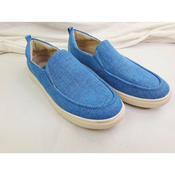 Baretraps Size 10M Mens Lincoln Blue Canvas Slip On Logo Comfort Fashion Loafers - Picture 4 of 12